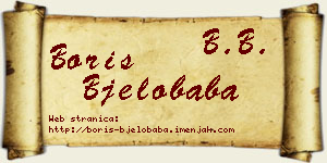 Boris Bjelobaba vizit kartica